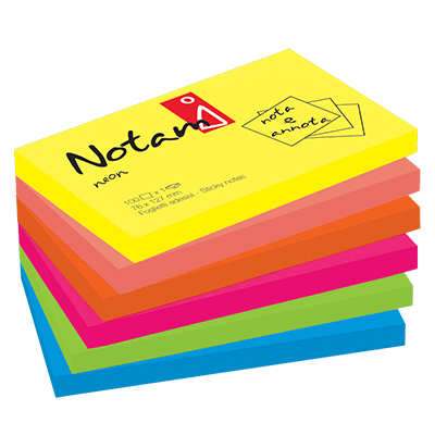 Foglietti adesivi Notami gr.75 fg 100 mm.75x127 colori neon