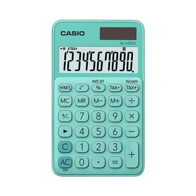 Calcolatrice tascabile Casio sl-310uc 10 cifre verde pastello