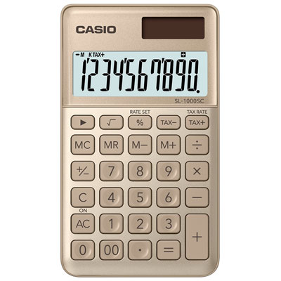 Calcolatrice tascabile Casio sl-1000sc oro