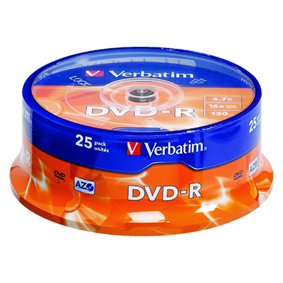 DVD-R 16X VERBATIM 4.7 GB CAMPANA PZ.25