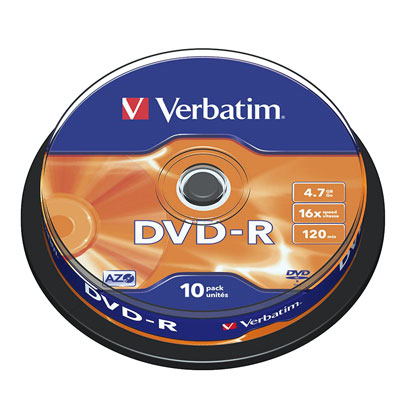 DVD-R 16X VERBATIM 4.7 GB CAMPANA PZ.10