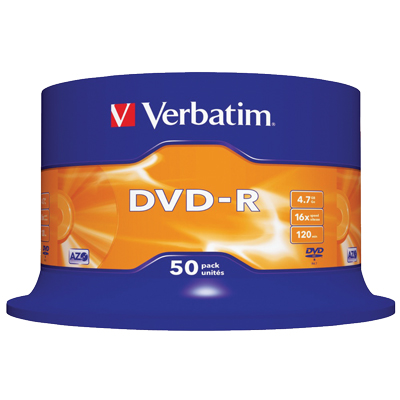DVD-R 16X VERBATIM 4.7 GB CAMPANA PZ.50