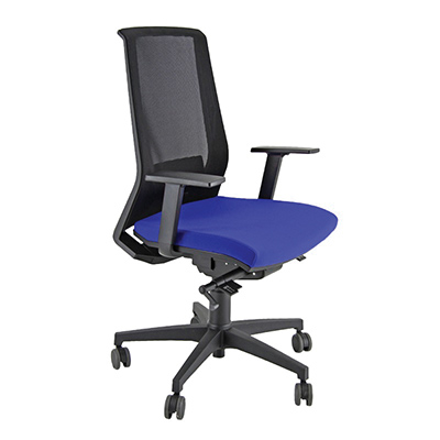 Seduta semidirezionale ergonomica girevole light con braccioli blu Foto