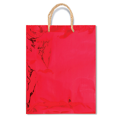 Shopper tinta unita metal cm.12x37x9 rosso