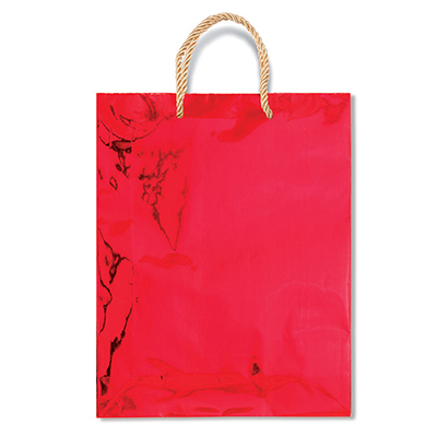Shopper tinta unita metal cm.22x26x10 rosso